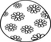 Easter Egg with Ten Flowers coloring pages