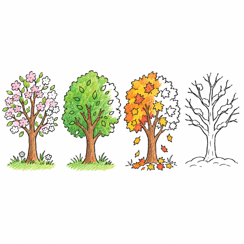 Seasons coloring pages Seasons coloring pages