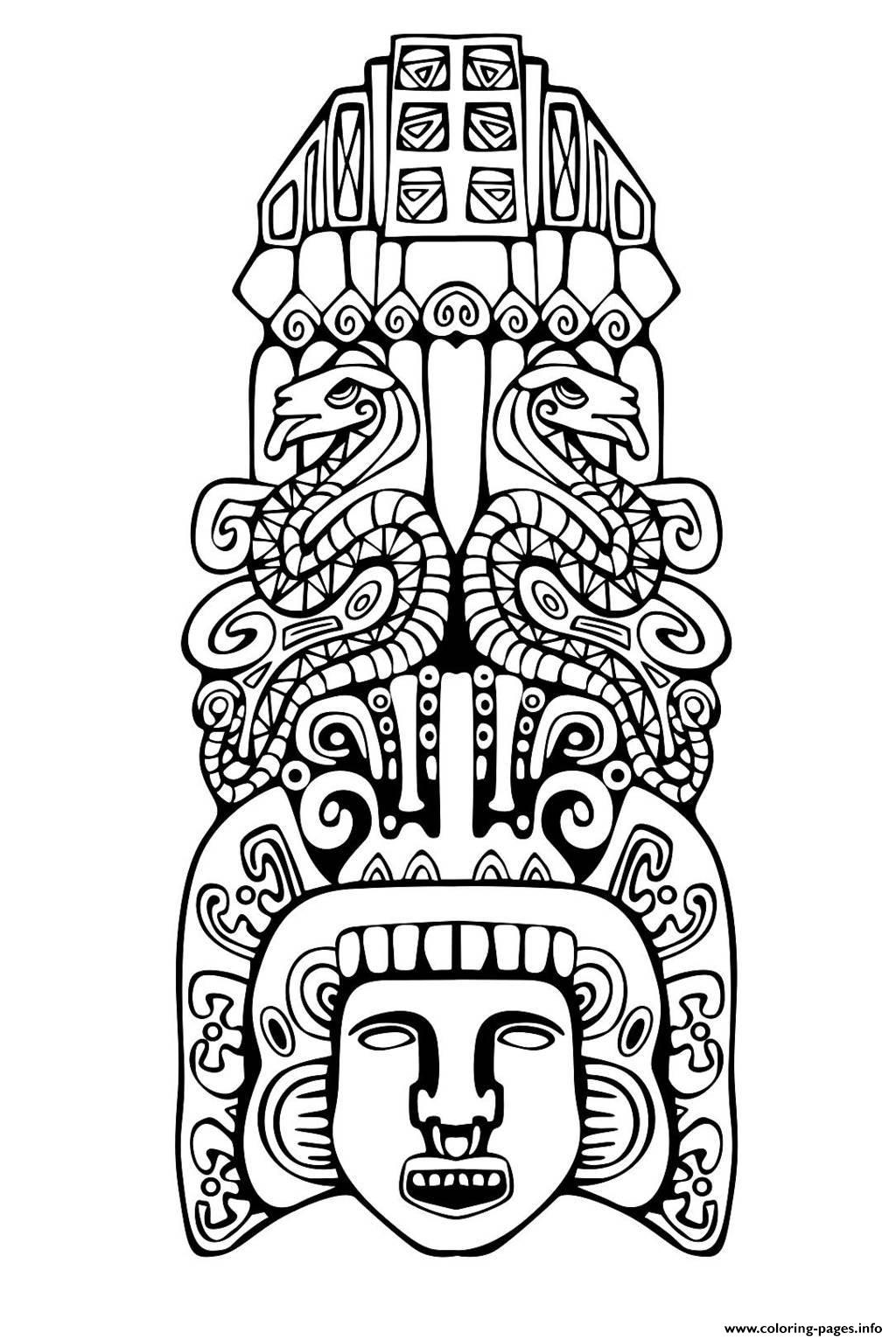 Adult Totem Inspiration Inca Mayan Aztec 2 coloring