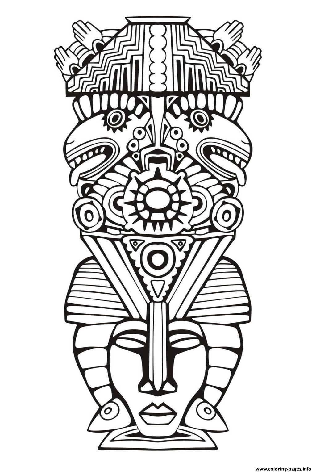 Adult Totem Inspiration Inca Mayan Aztec 6 coloring