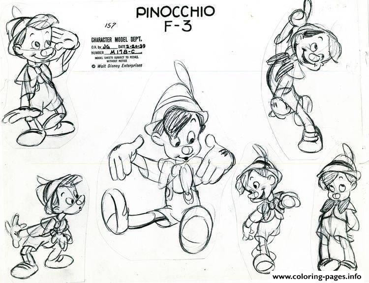 Adult Disney Sketch Pinocchio coloring