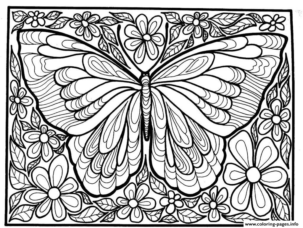 Adult Difficult Big Butterfly coloring