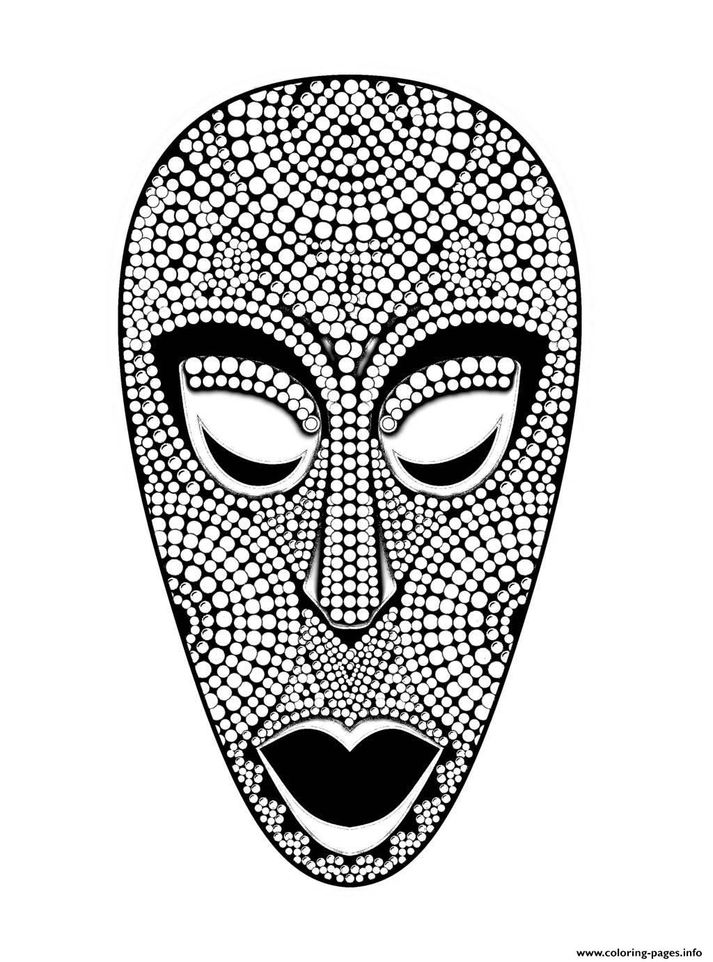 Adult African Mask coloring