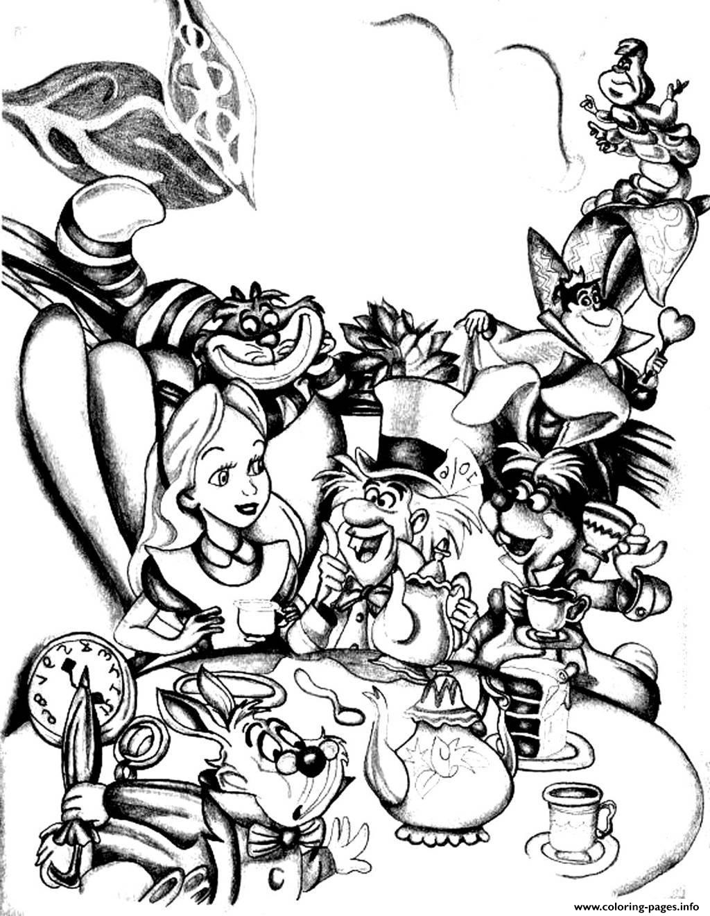 Adult Disney Drawing Alice In Wonderland coloring