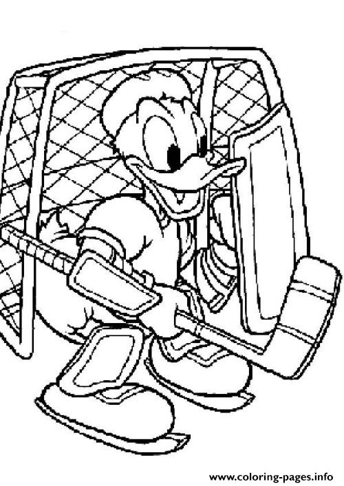 Donald Plays Hockey 71ea coloring