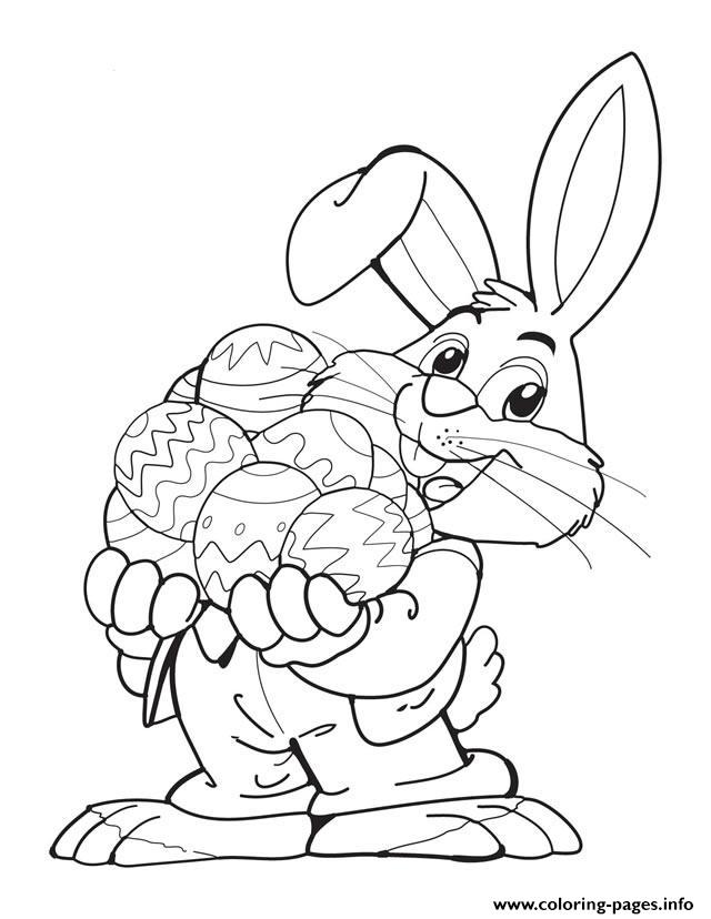 Bunny With Eggs Free Printable coloring