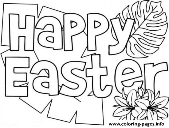Happy Easter Simple Message coloring