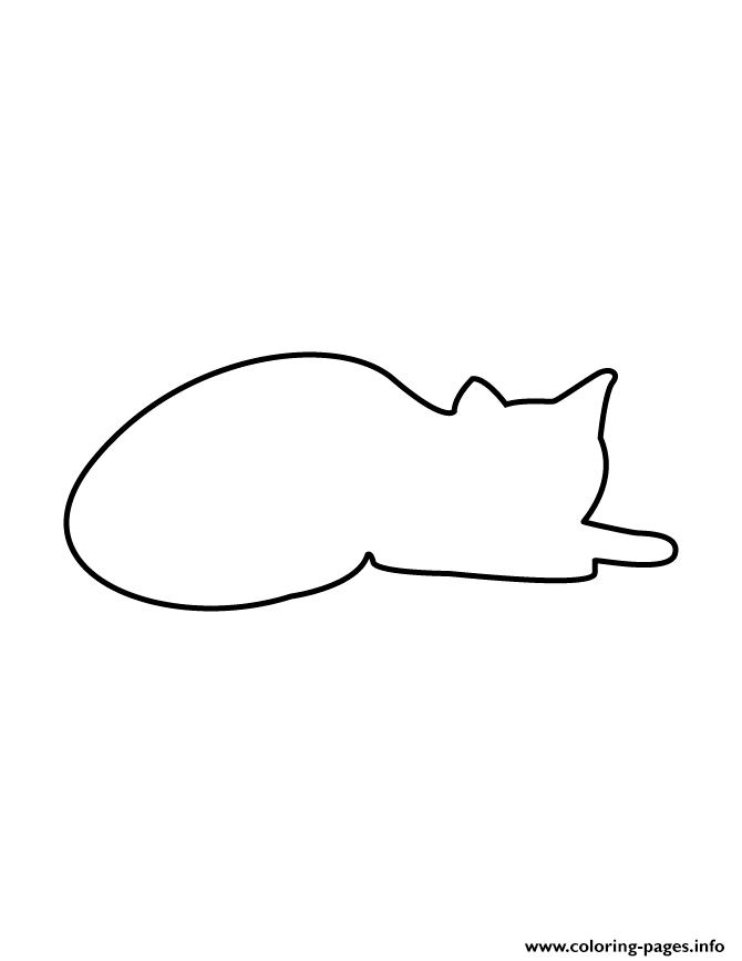 Cat Lying Down Stencil coloring