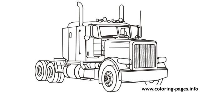 Semi Truck Easy Simple coloring
