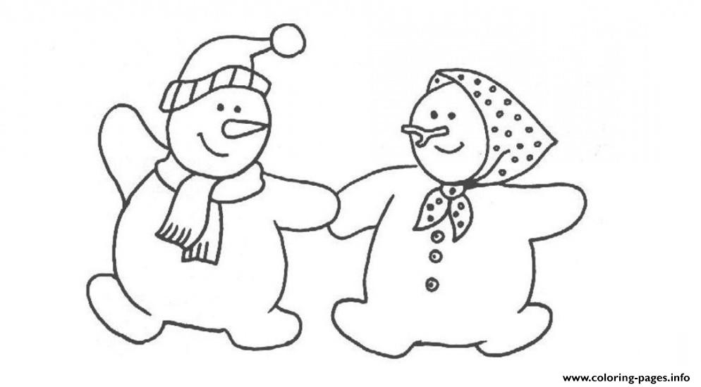 Couple Snowman S For Kids 09d6 coloring