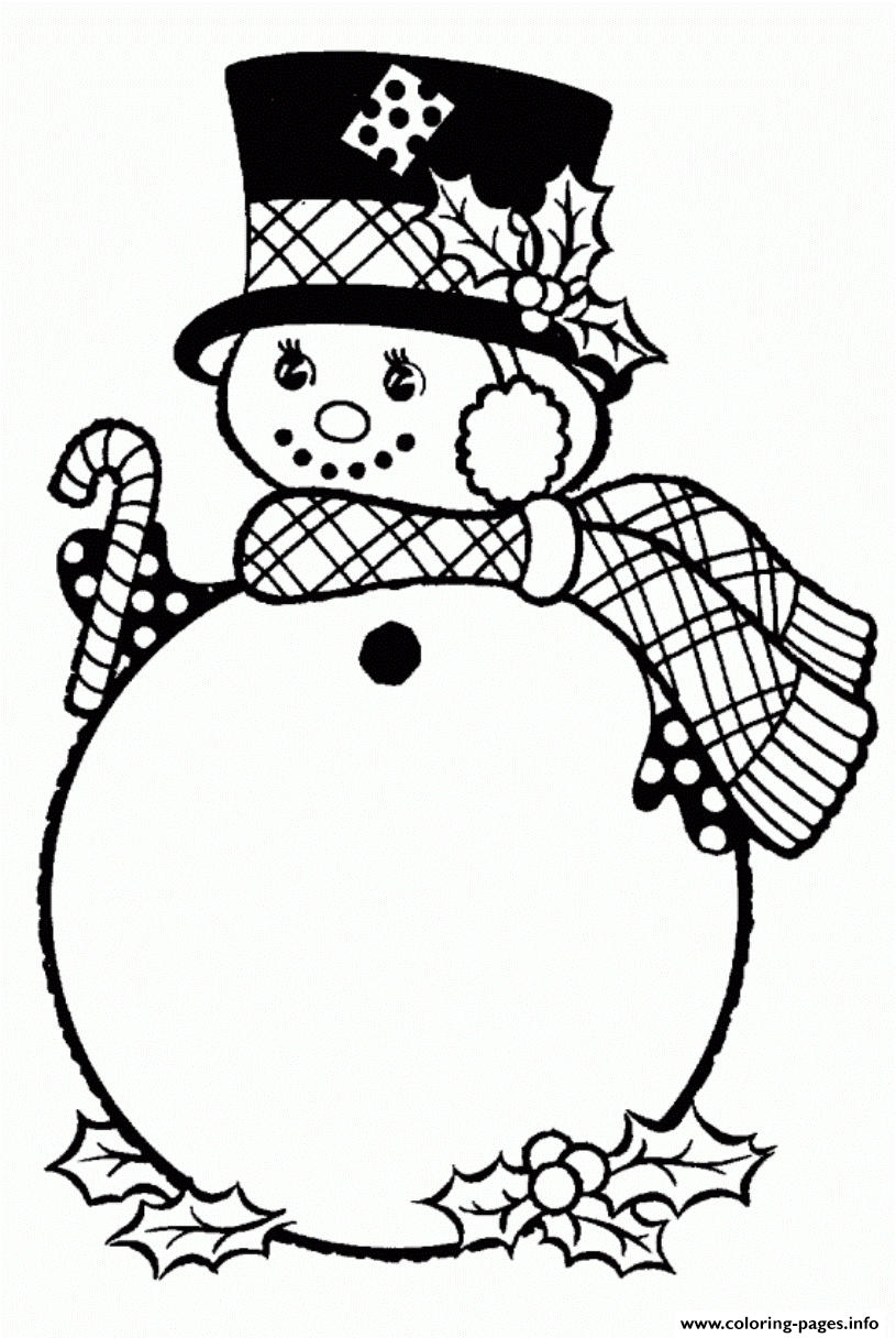 Christmas Winter Snowman With Hatb3d6 coloring