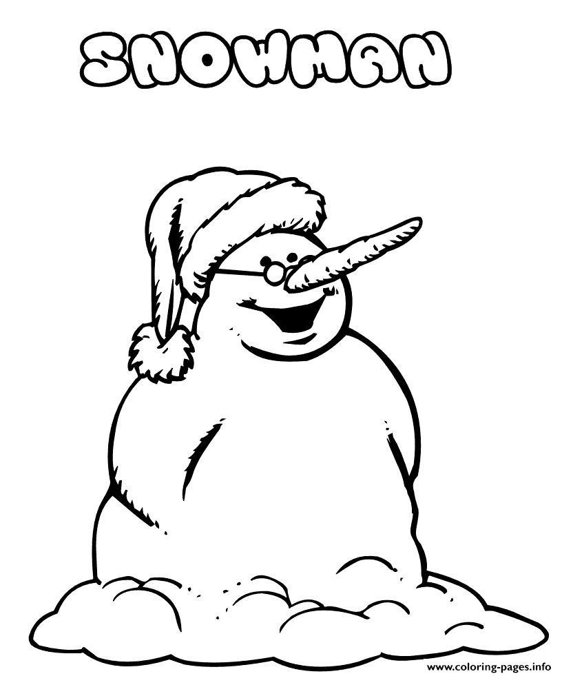 Christmas Winter Snowman With Glasses58ed coloring