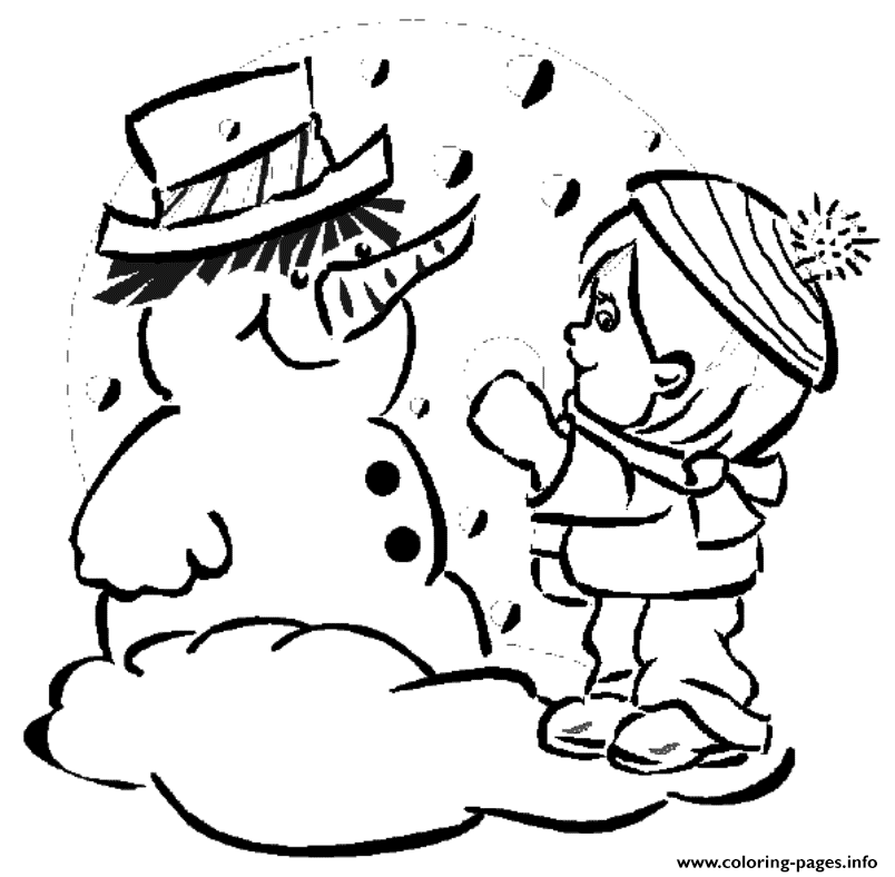 Kid Make Snowman S Winter 4c2c coloring