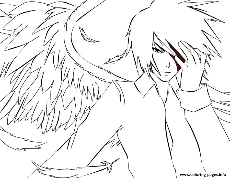 White Anime Angel coloring
