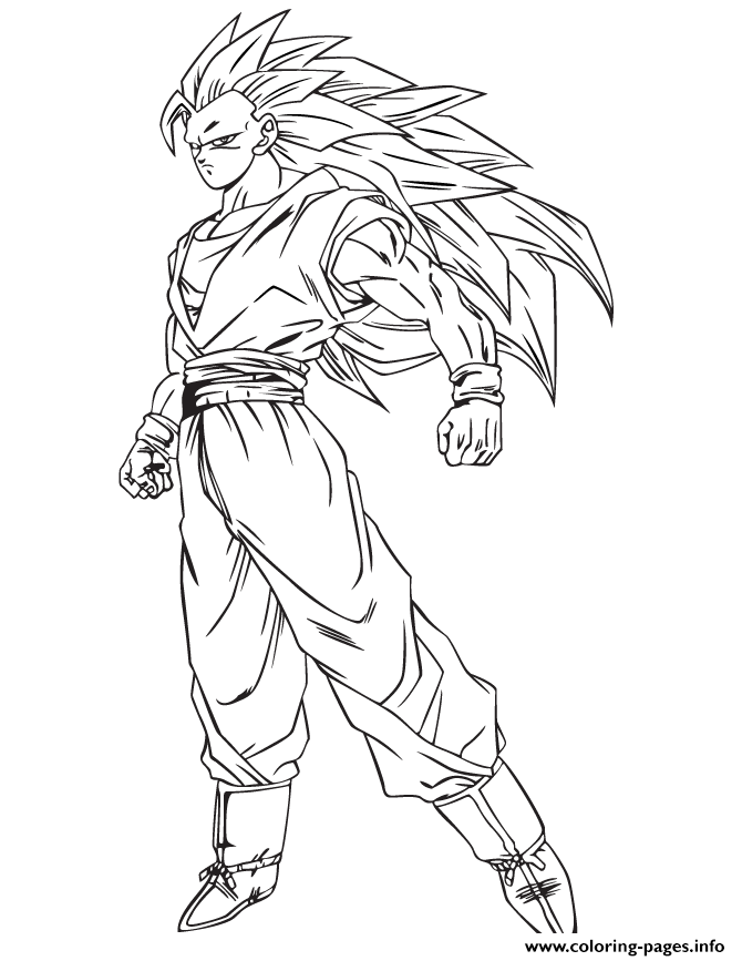 Anime Dragon Ball Goku Ssj3 coloring
