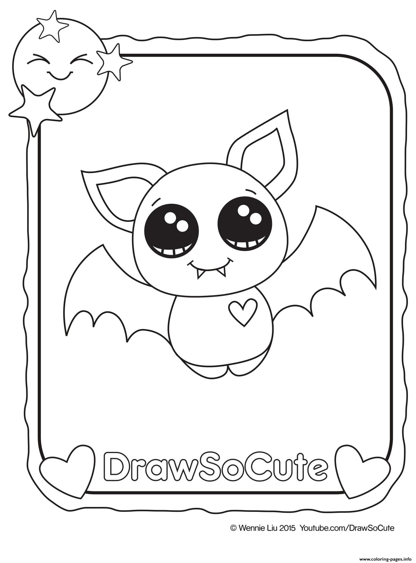 Halloween Bat Draw So Cute coloring