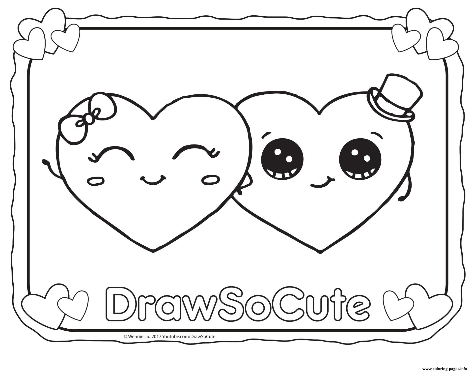 Valentine Hearts Draw So Cute coloring