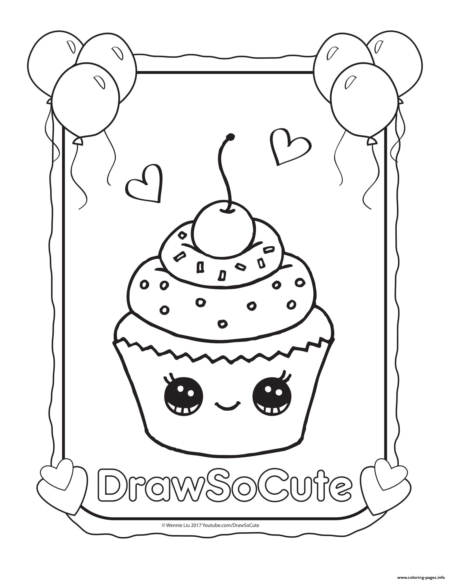Cupcake Draw So Cute coloring