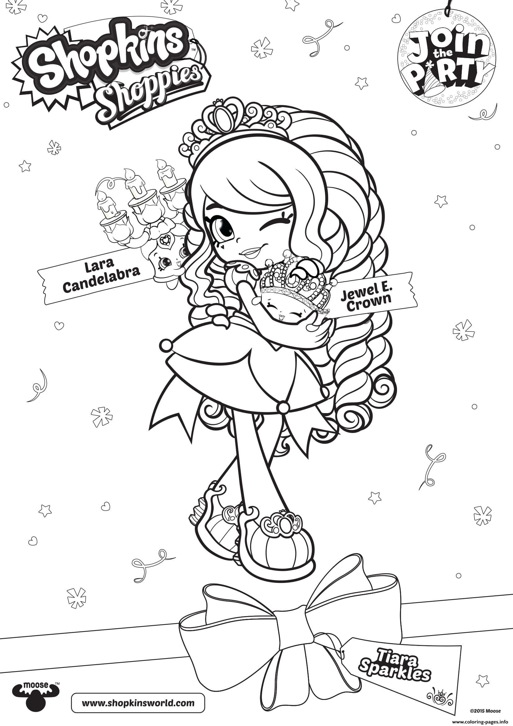 Shopkins Shoppies Join The Party Lara Candelabra Jewel Crown coloring
