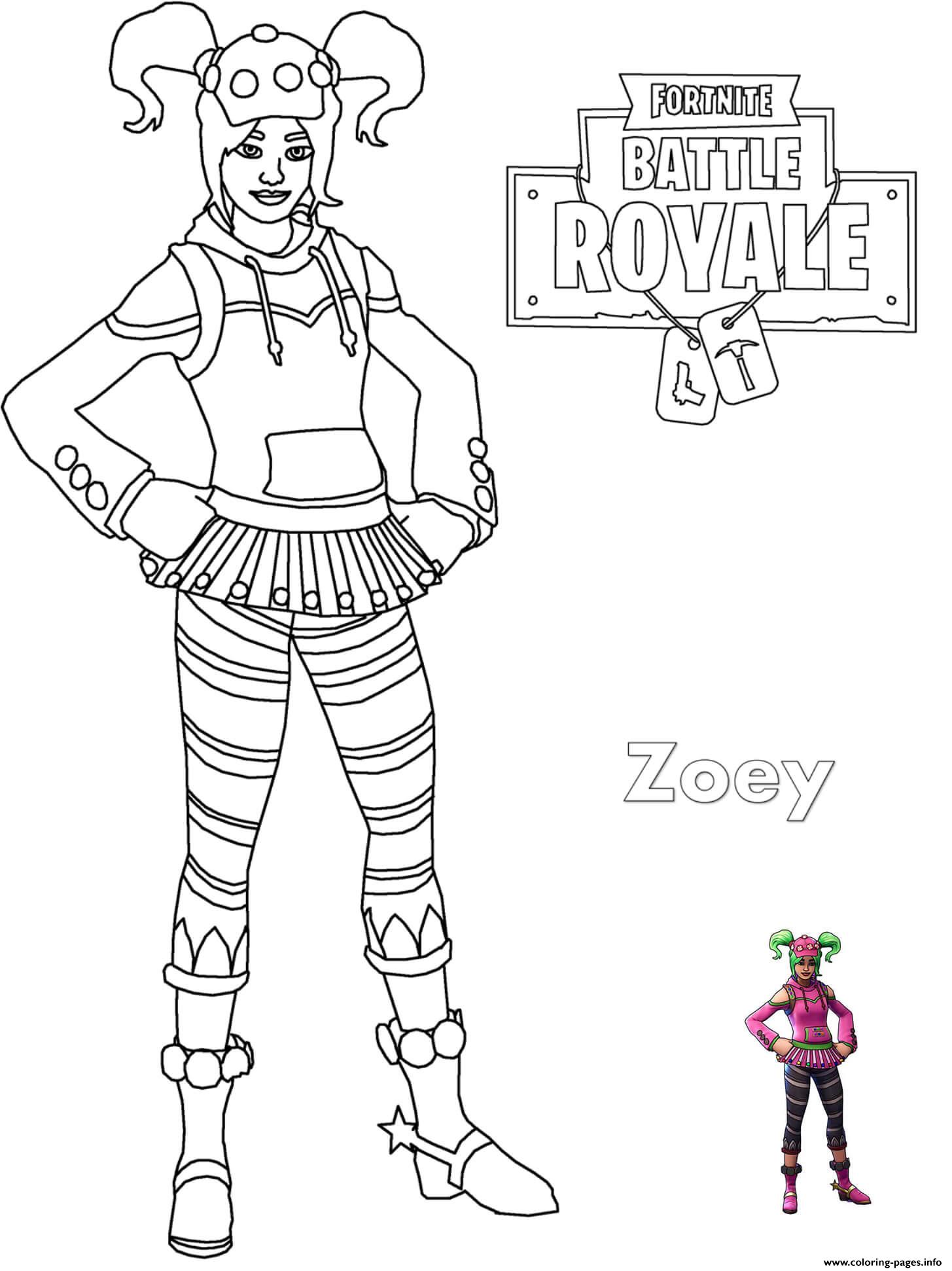 Zoey Fortnite Girl coloring