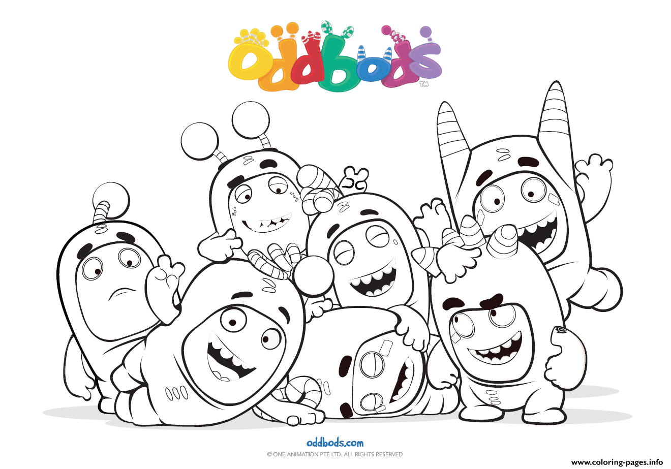 Oddbods Fun Time Kids coloring