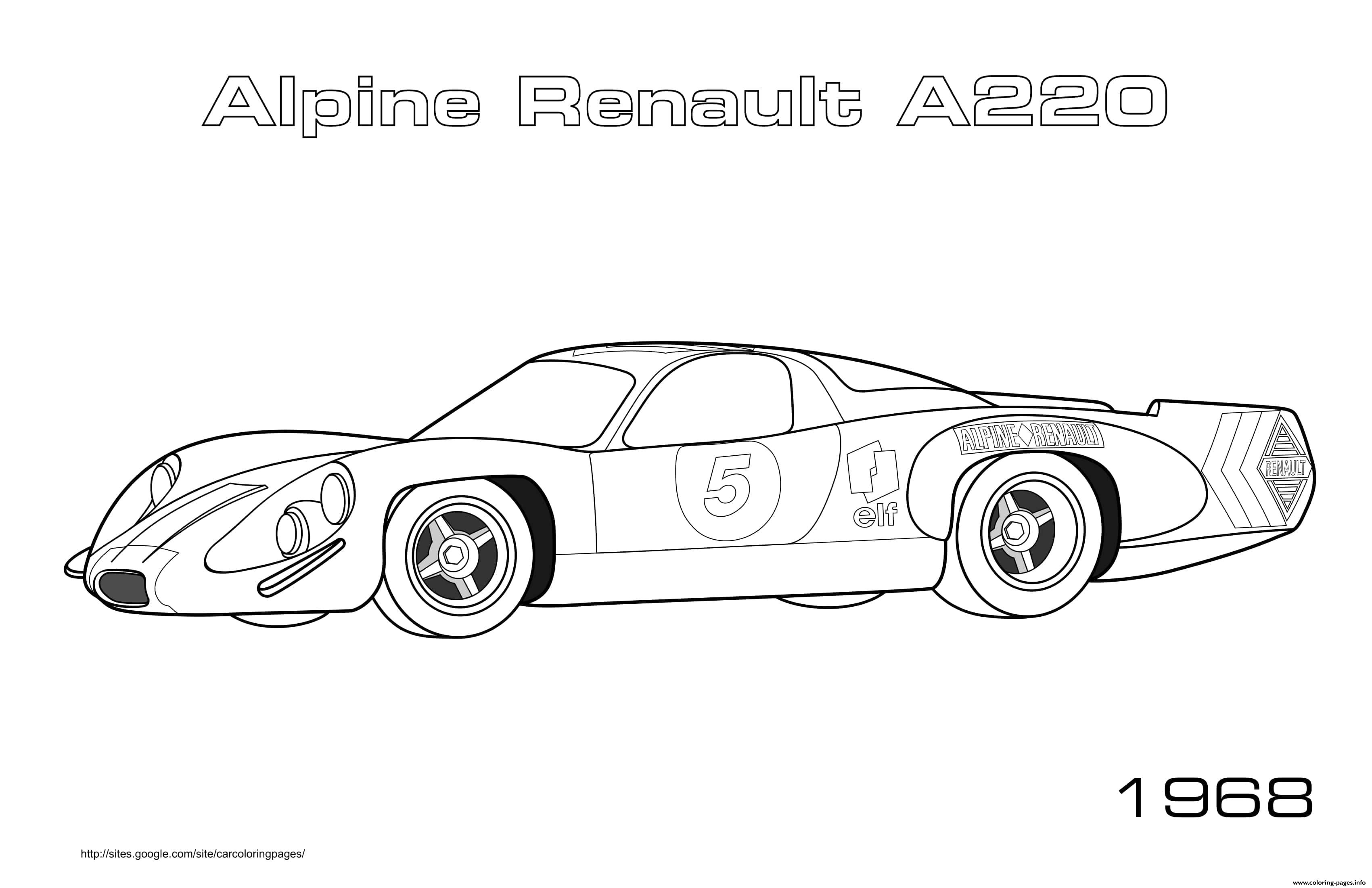 Alpine Renault A220 1968 coloring