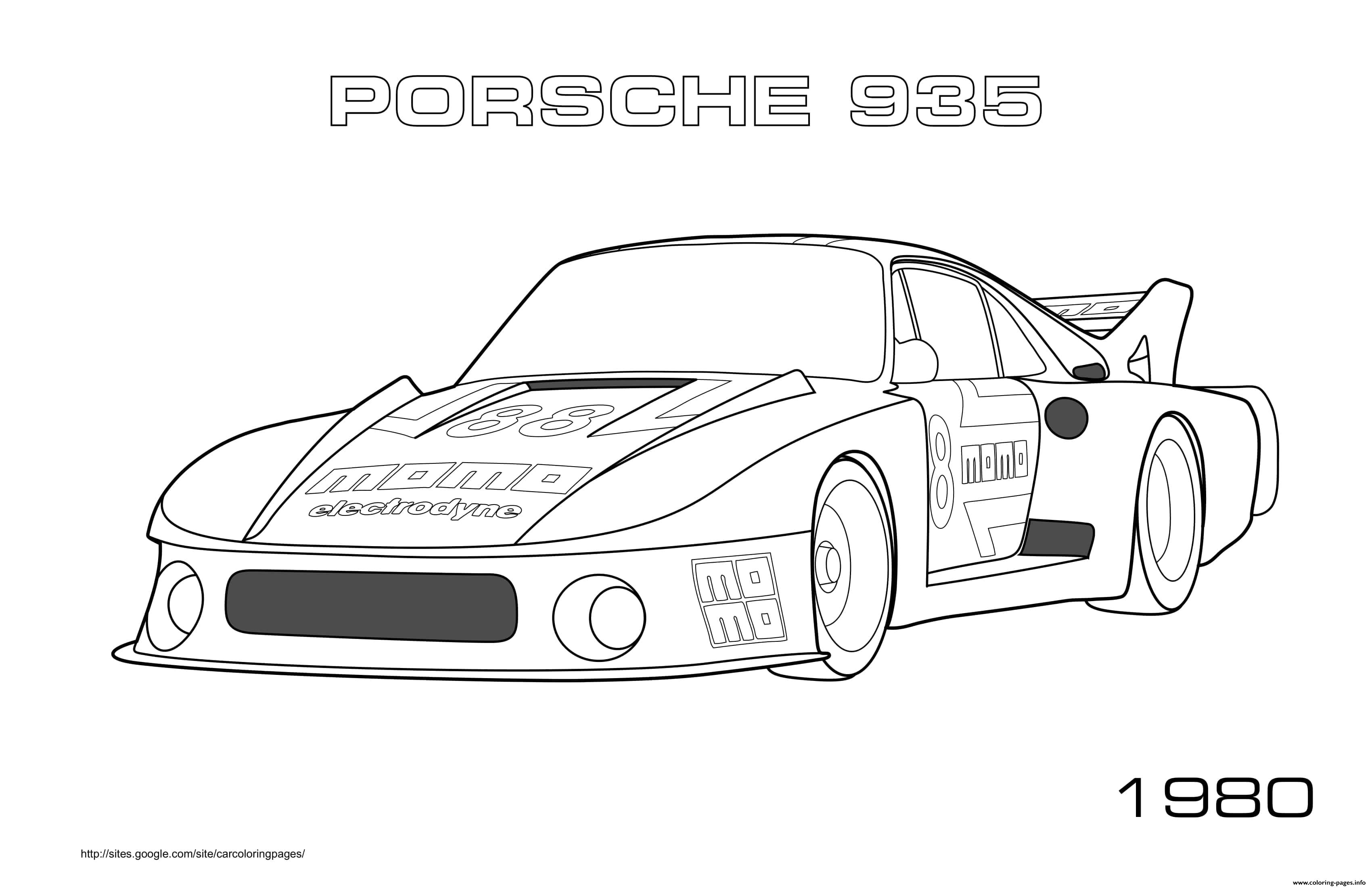 Porsche 935 1980 coloring