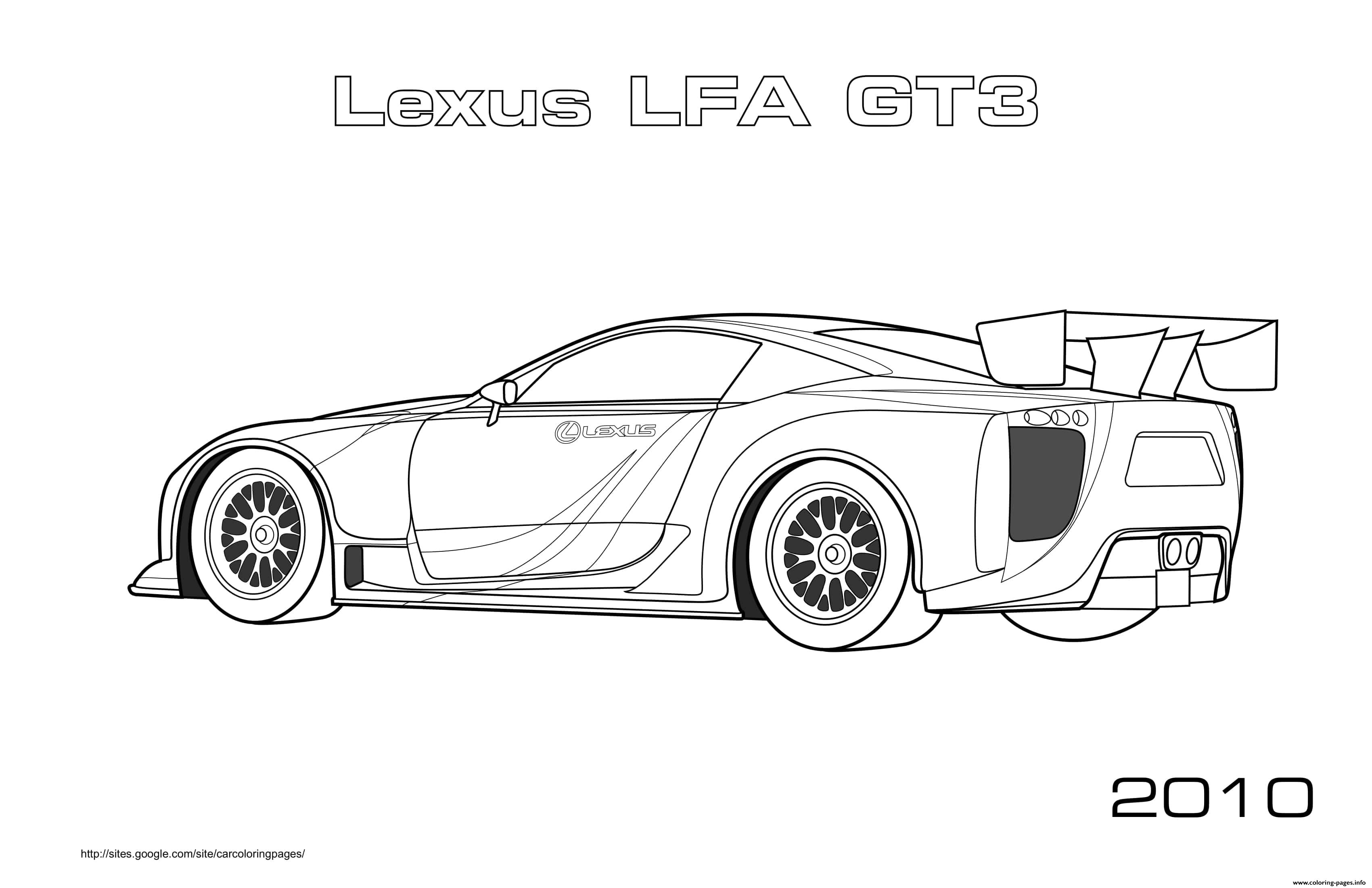 Lexus Lfa Gt3 2010 coloring