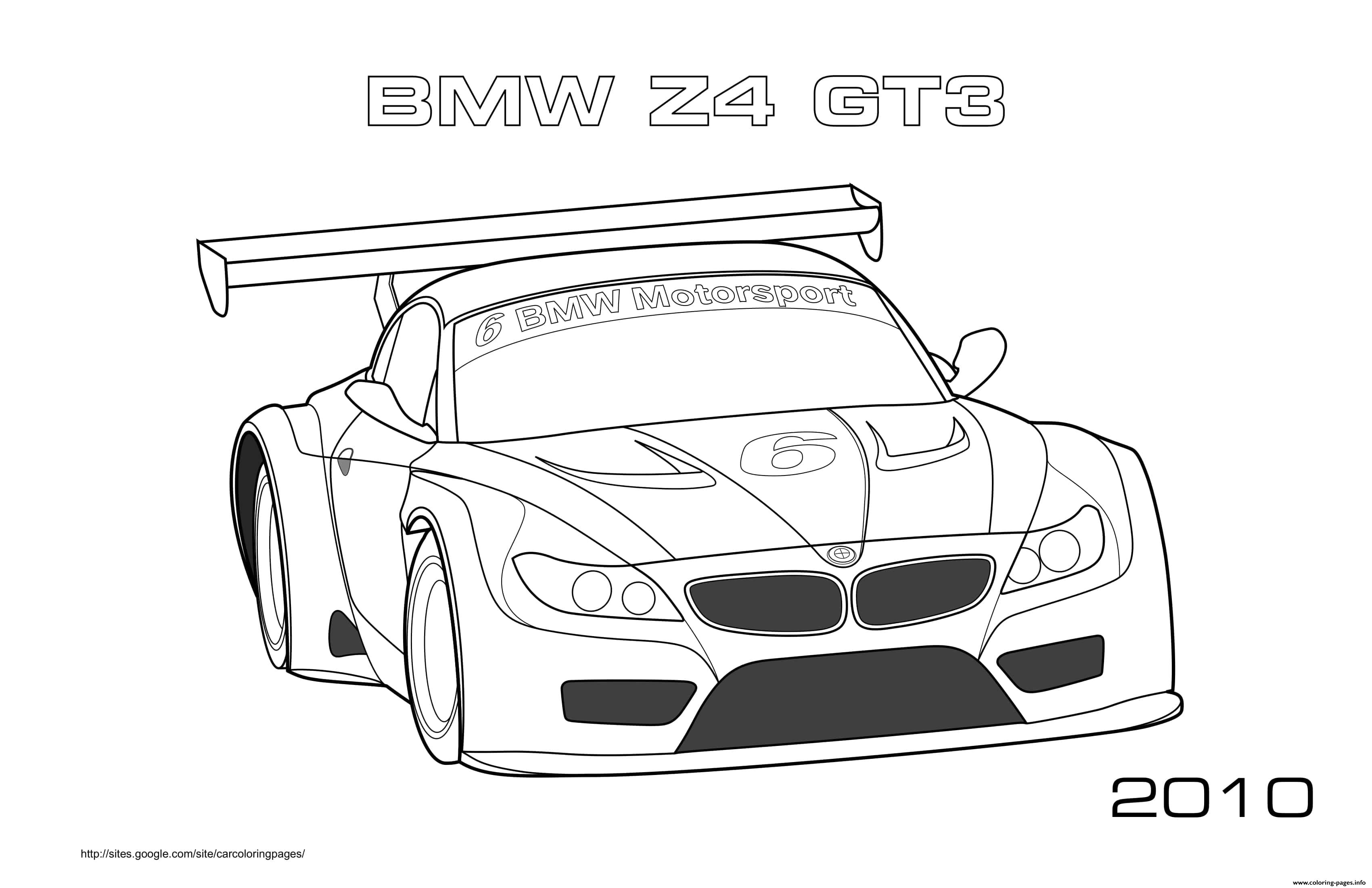 Bmw Z4 Gt3 2010 coloring