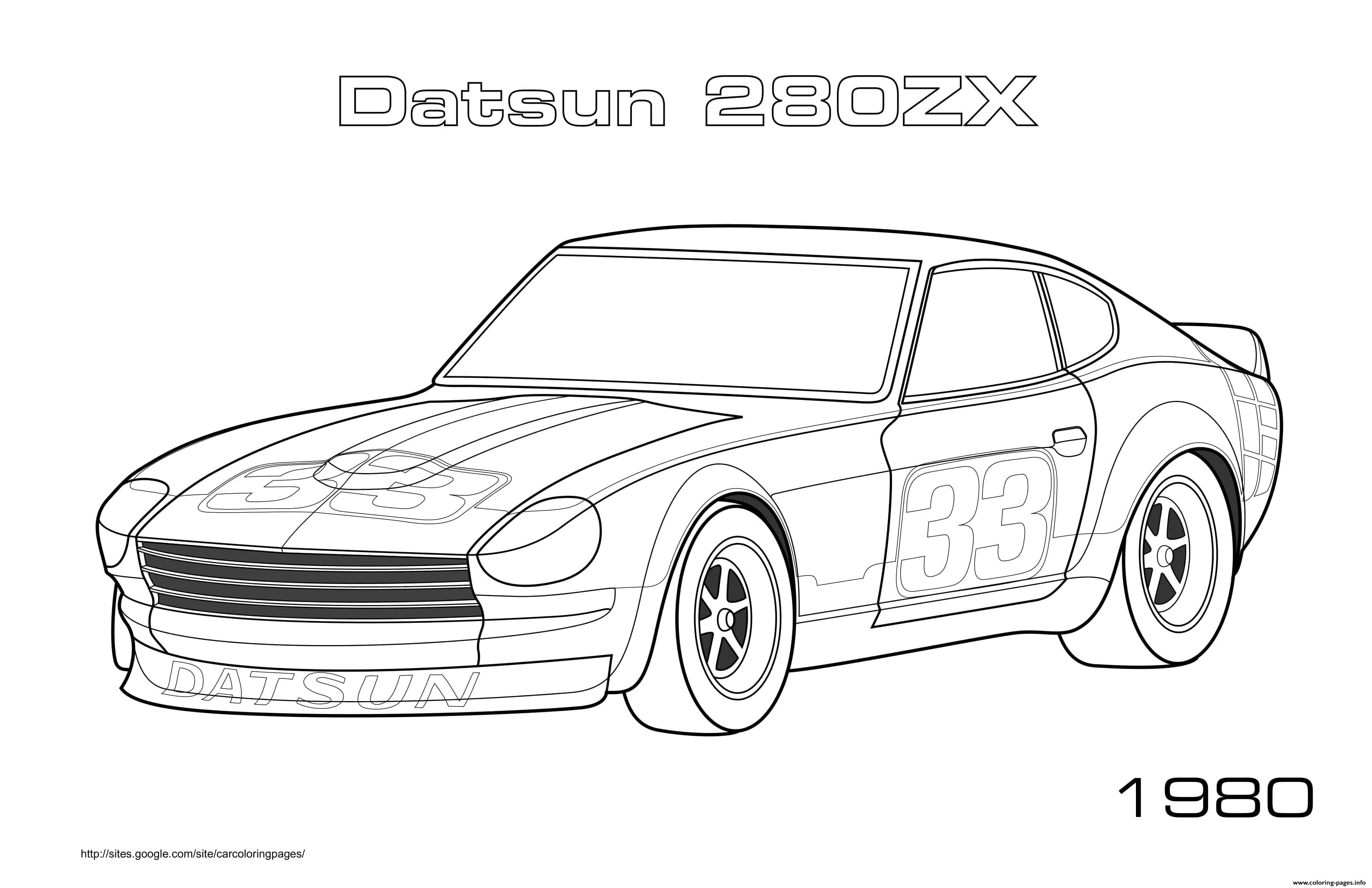 Datsun 280zx 1980 coloring