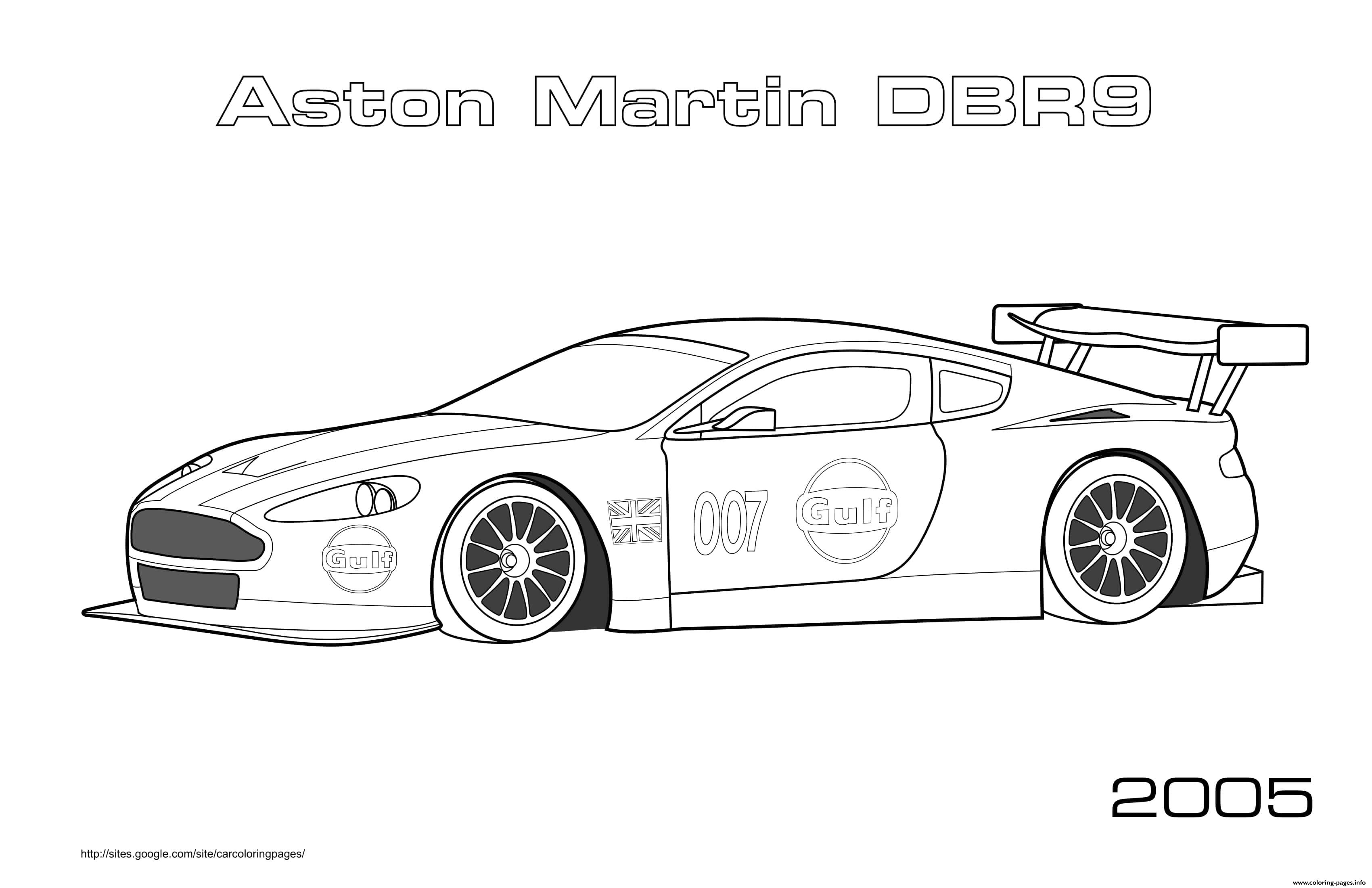 Aston Martin Dbr9 2005 coloring