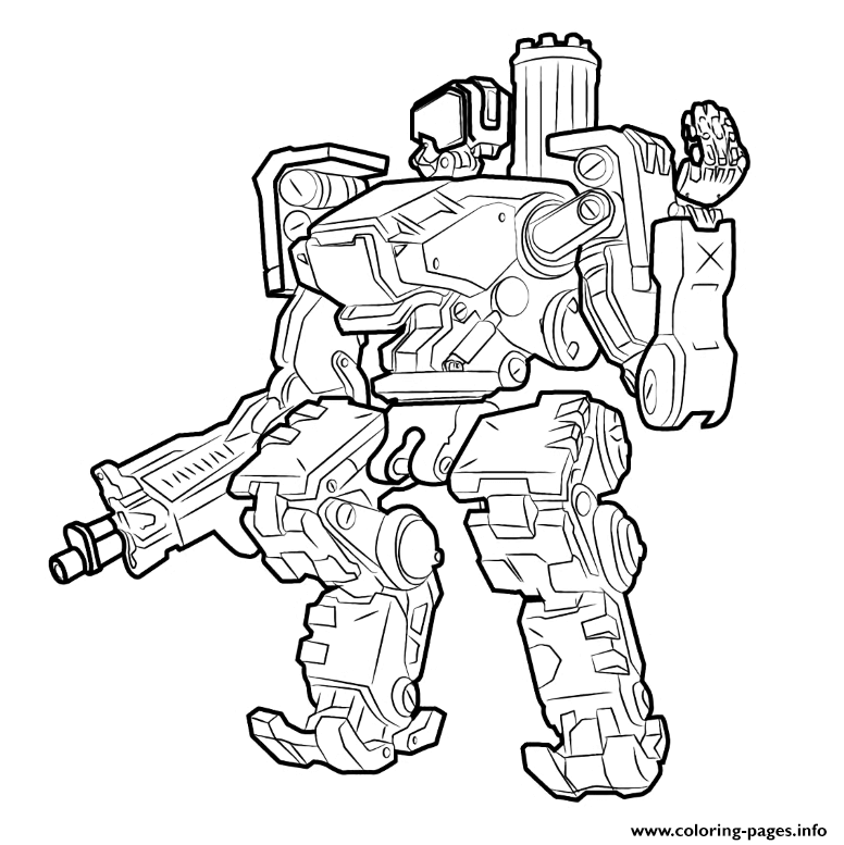 Overwatch Bastion Coloring page Printable