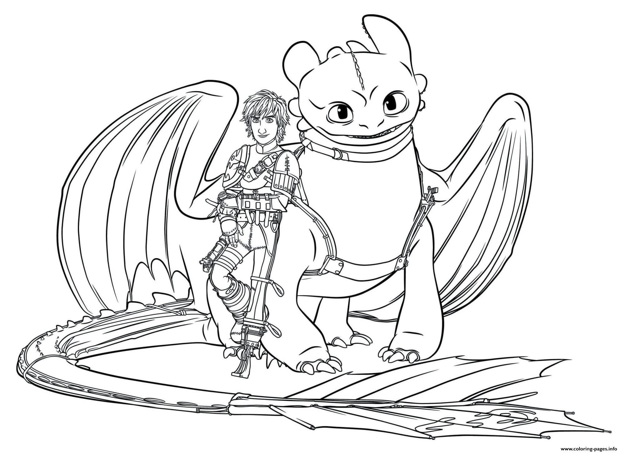 Hiccup And Toothless Dragon coloring