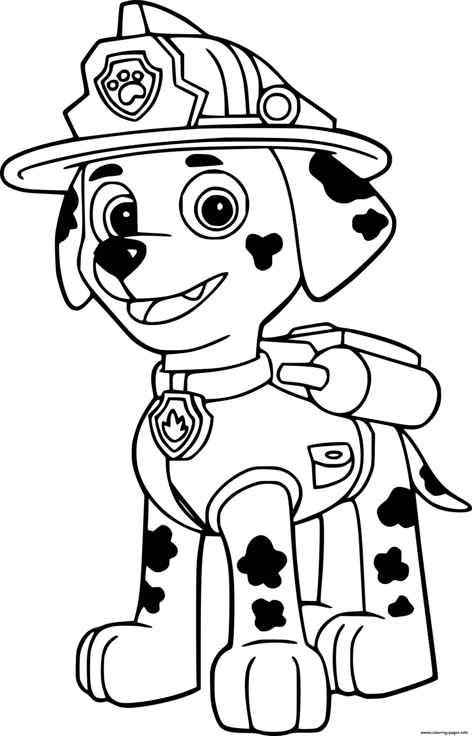 Simple Marshall From Paw Patrol coloring