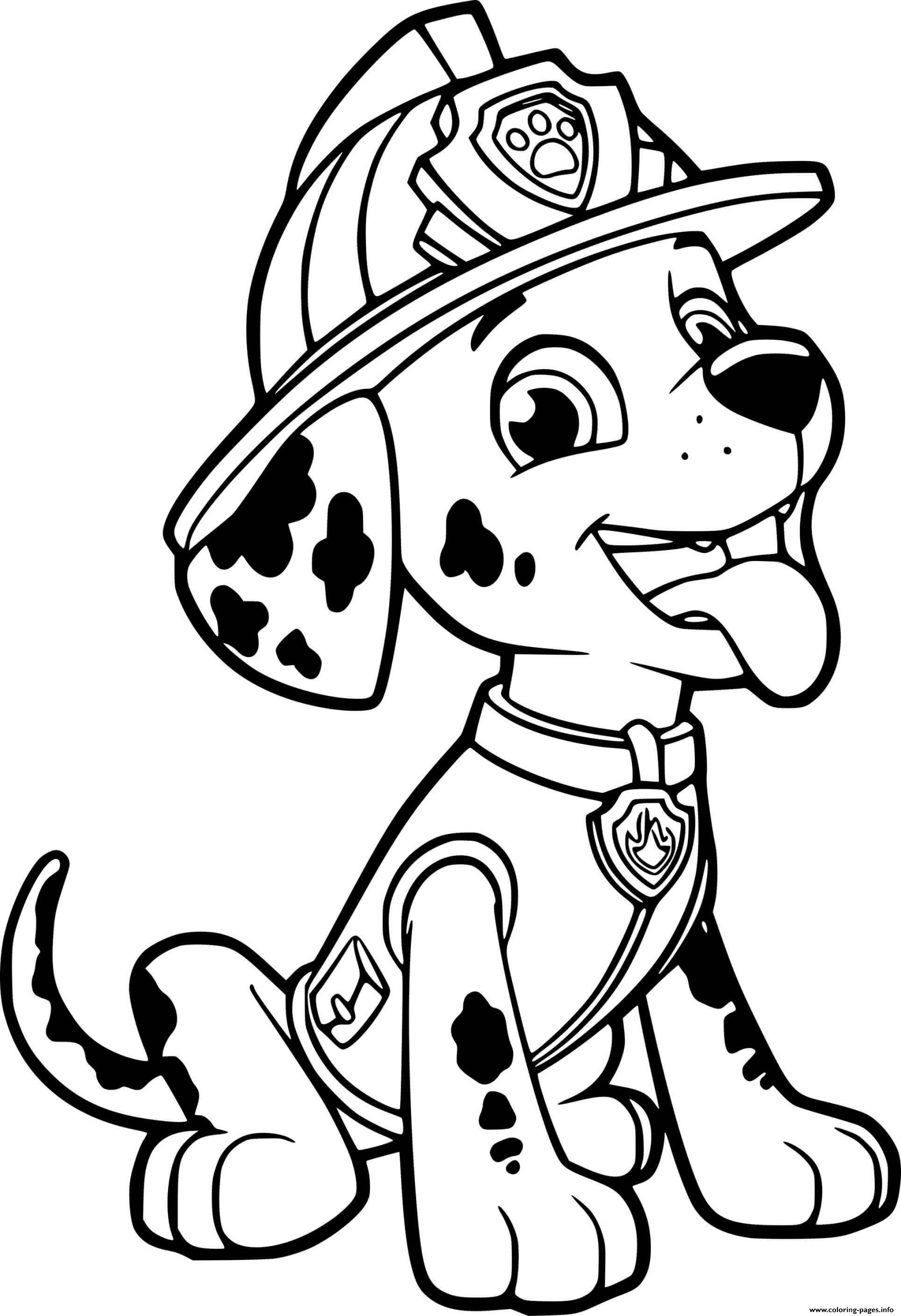Naughty Marshall From Paw Patrol coloring