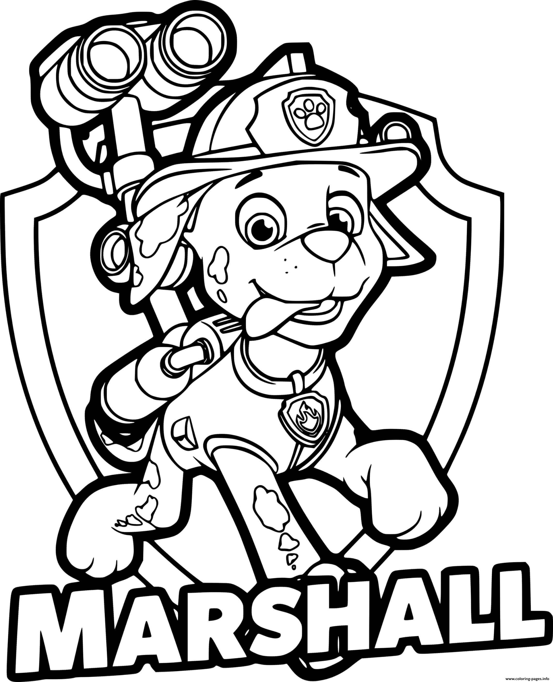 Paw Patrol Marshall Badge coloring