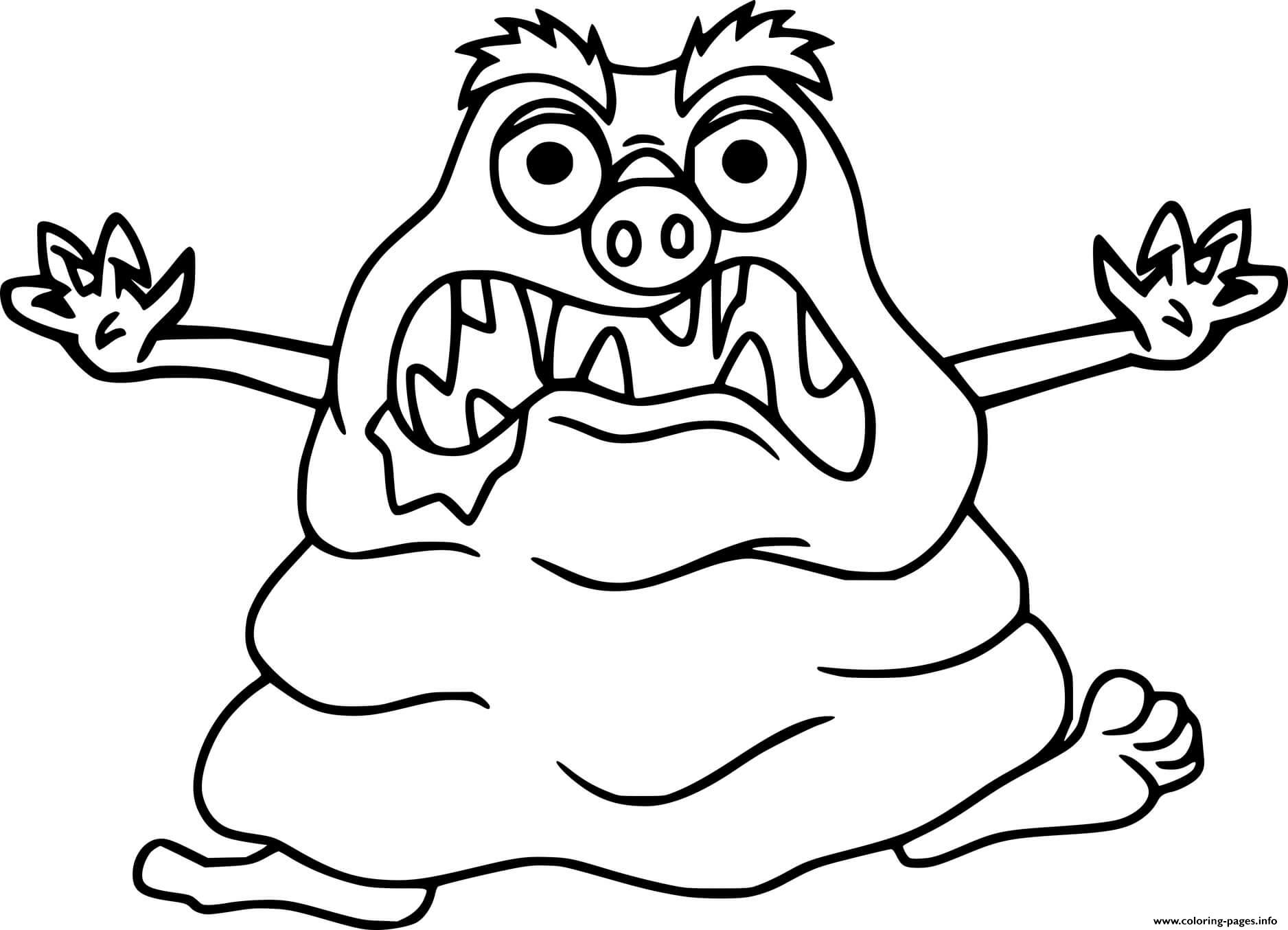 Fat Scary Monster Coloring page Printable