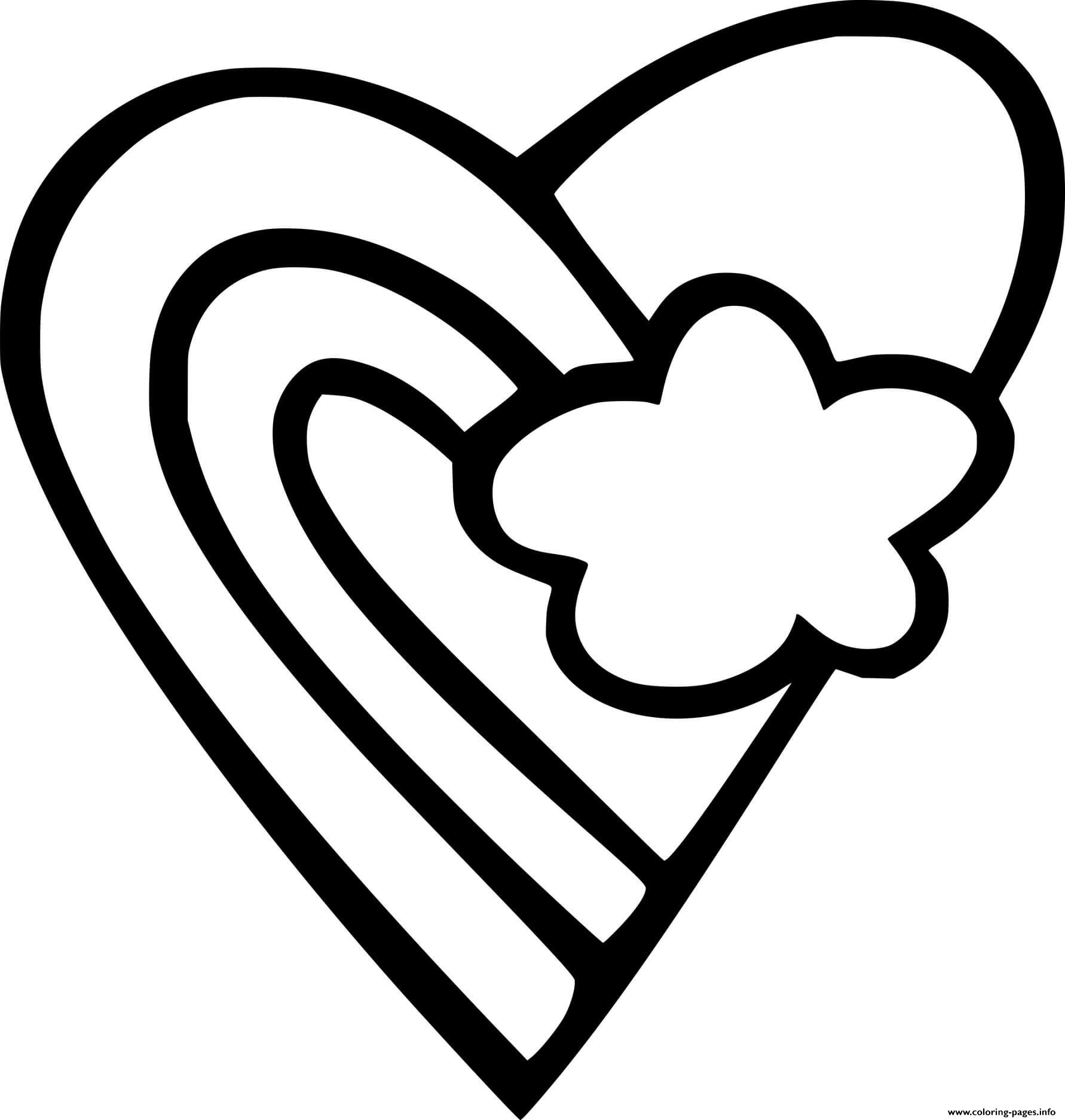 Rainbow Heart Coloring page Printable