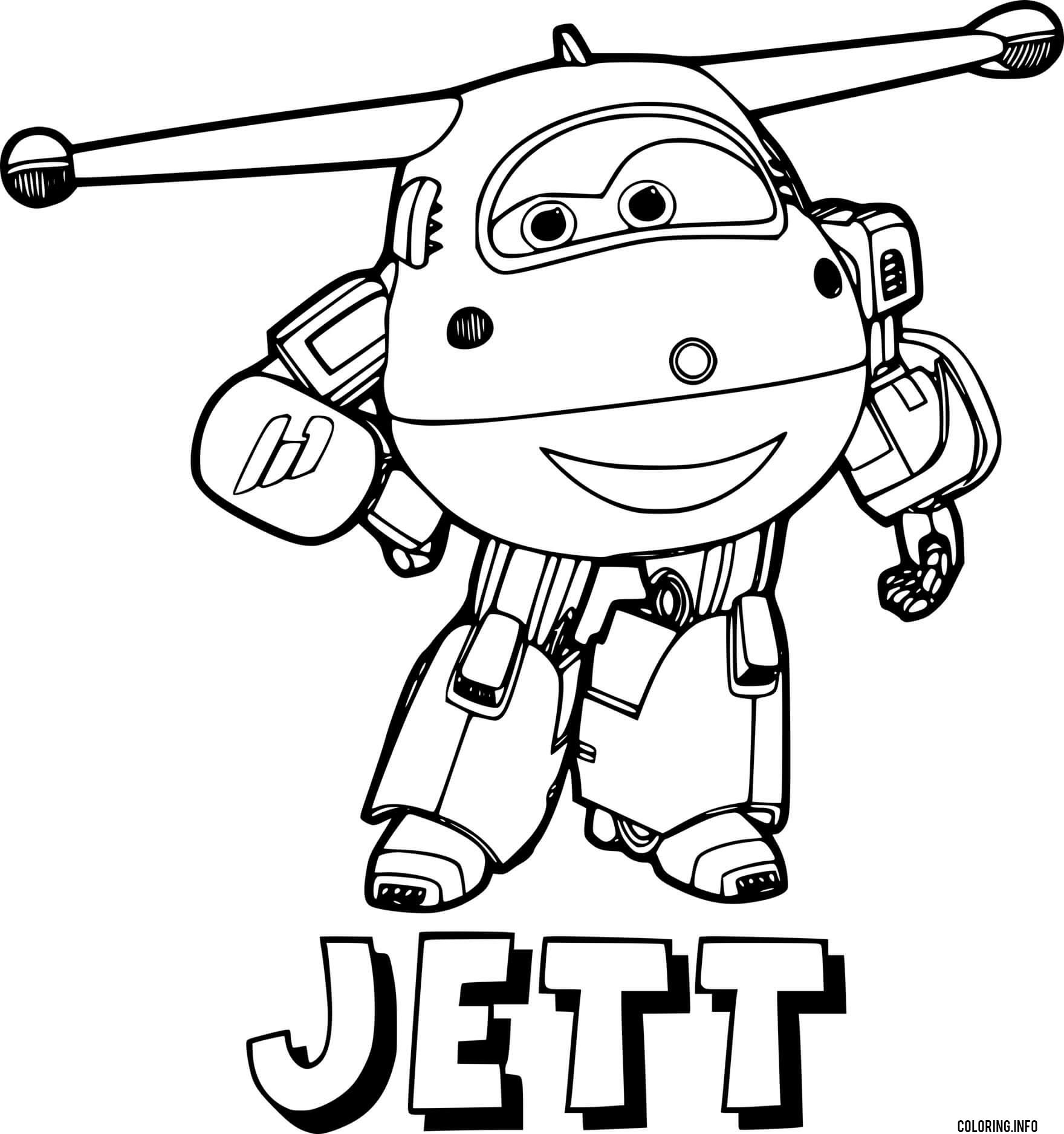 Jett From Super Wings coloring
