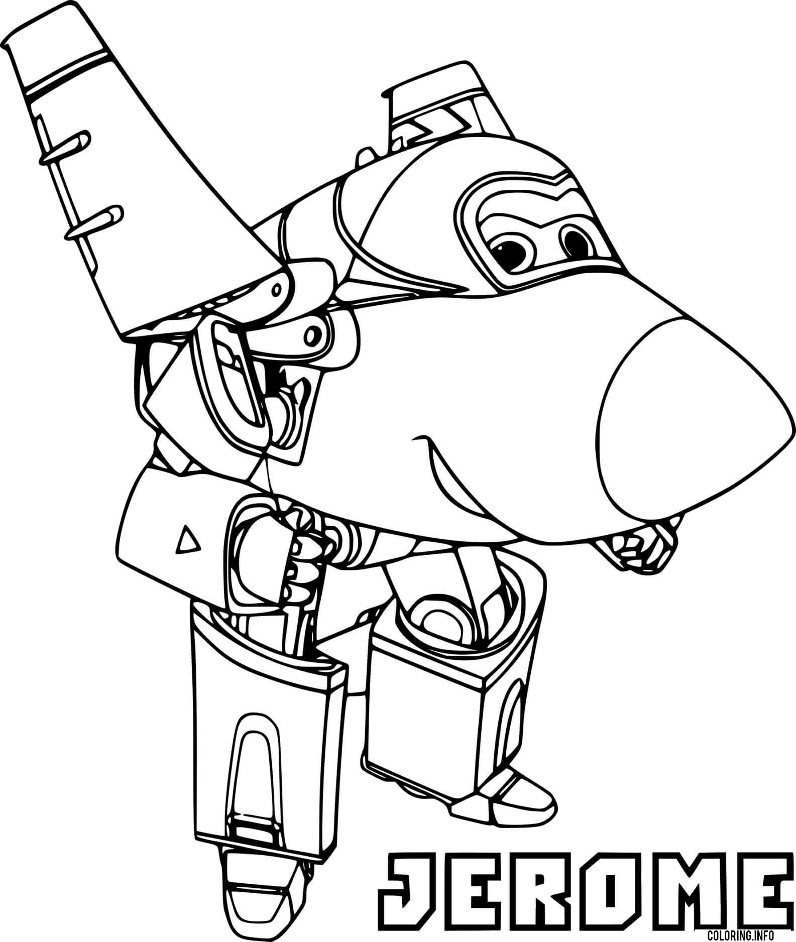 Jerome From Super Wings coloring