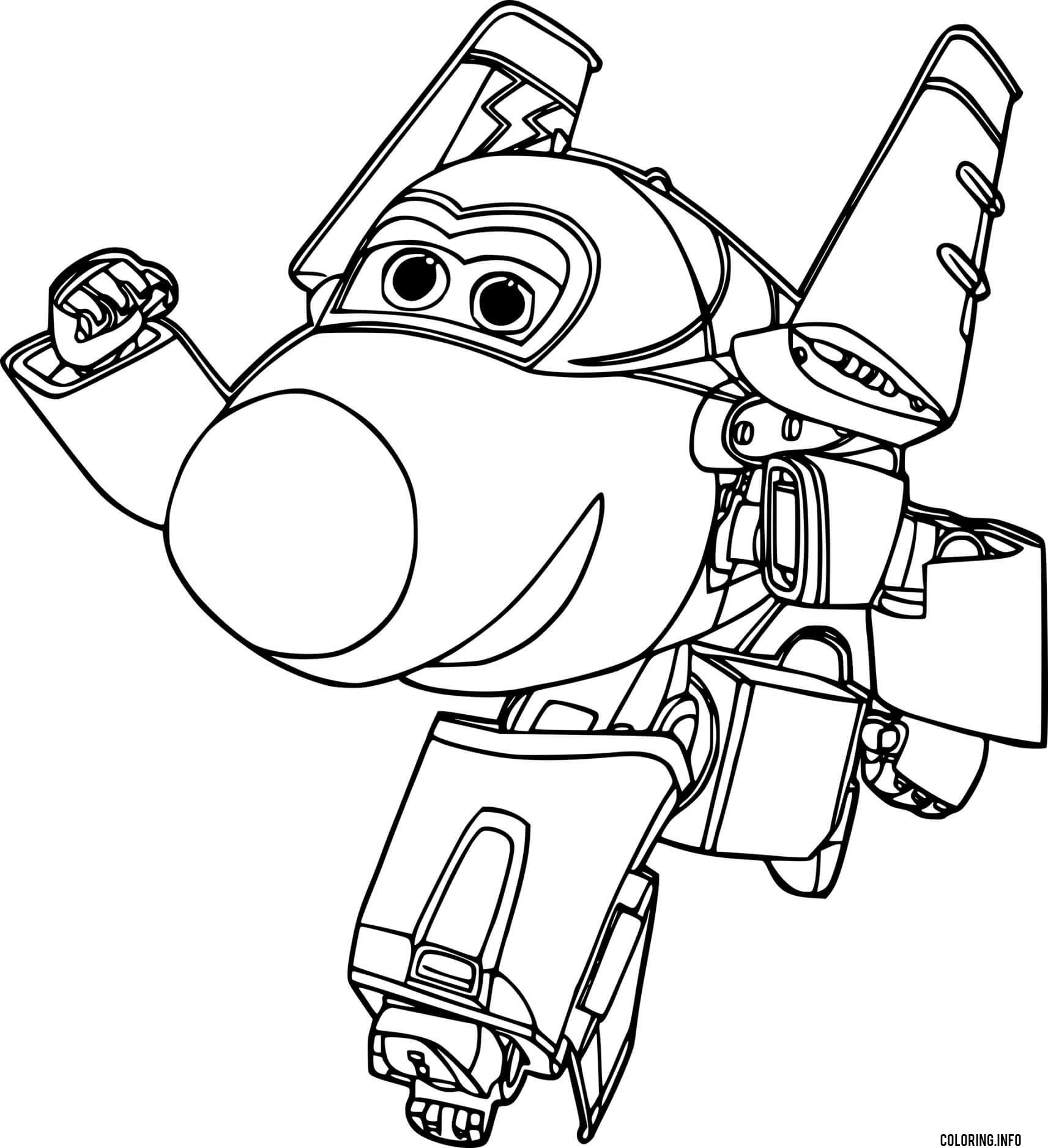 Super Wings Jerome Is Running coloring