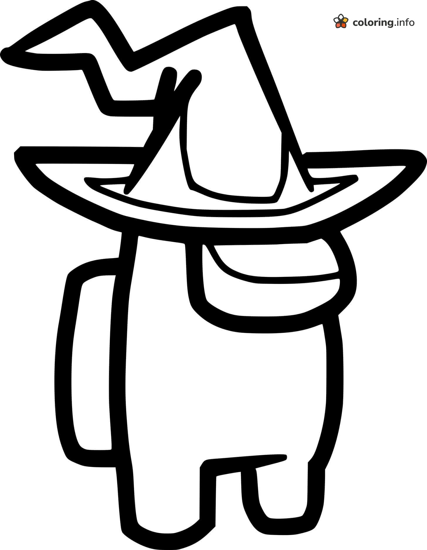 Floppy Witch Hat Among Us Crewmate coloring page Floppy Witch Hat Among Us Crewmate coloring page