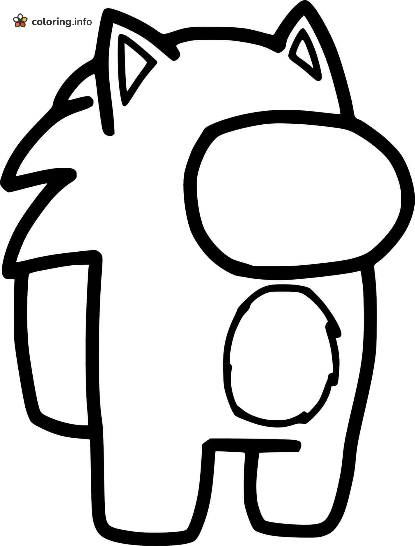 Hedgehog Quill Crewmate: An Among Us Sonic Twist coloring page Hedgehog Quill Crewmate: An Among Us Sonic Twist coloring page