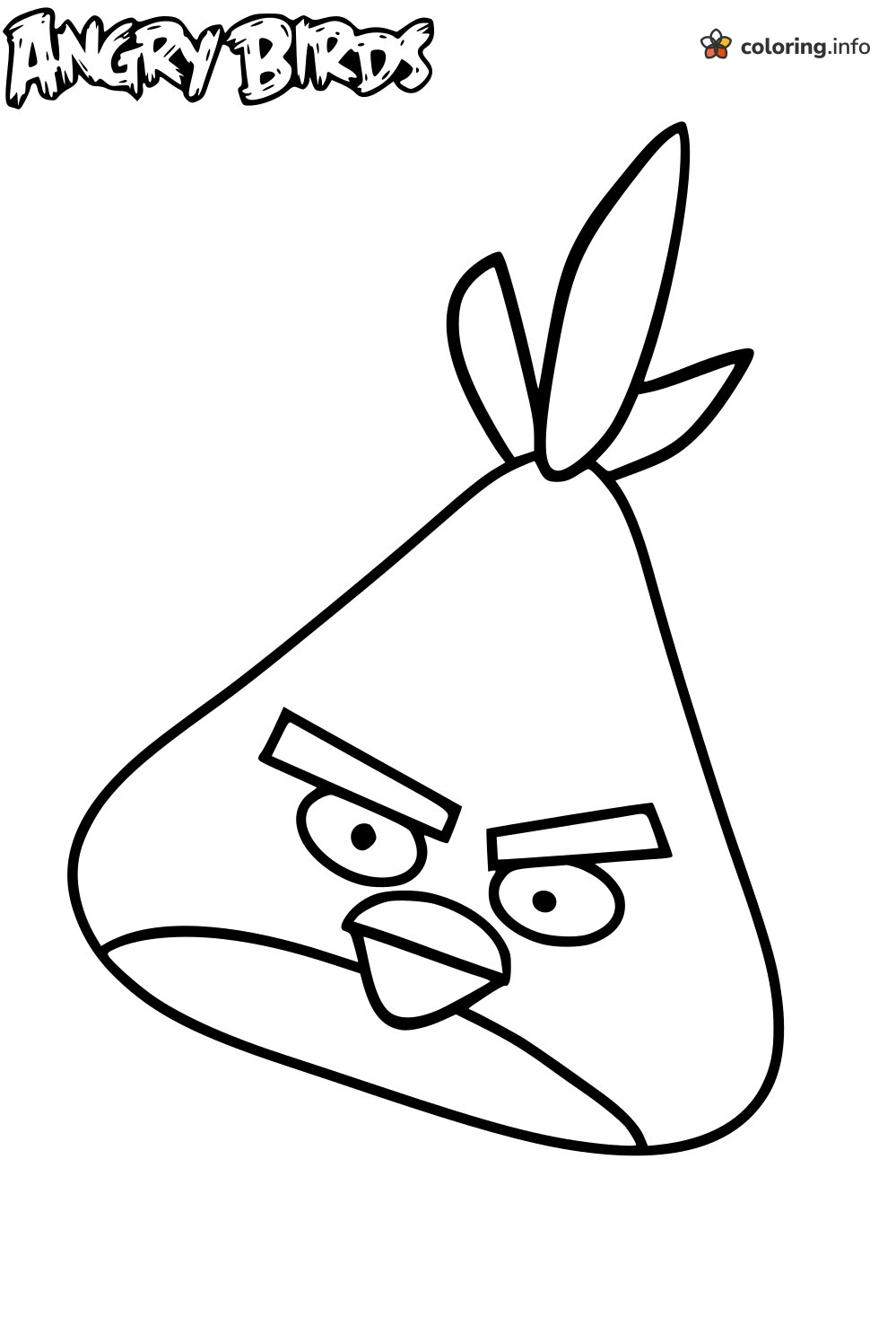 Scowling Chuck, the Yellow Angry Birds Favorite coloring page Scowling Chuck, the Yellow Angry Birds Favorite coloring page