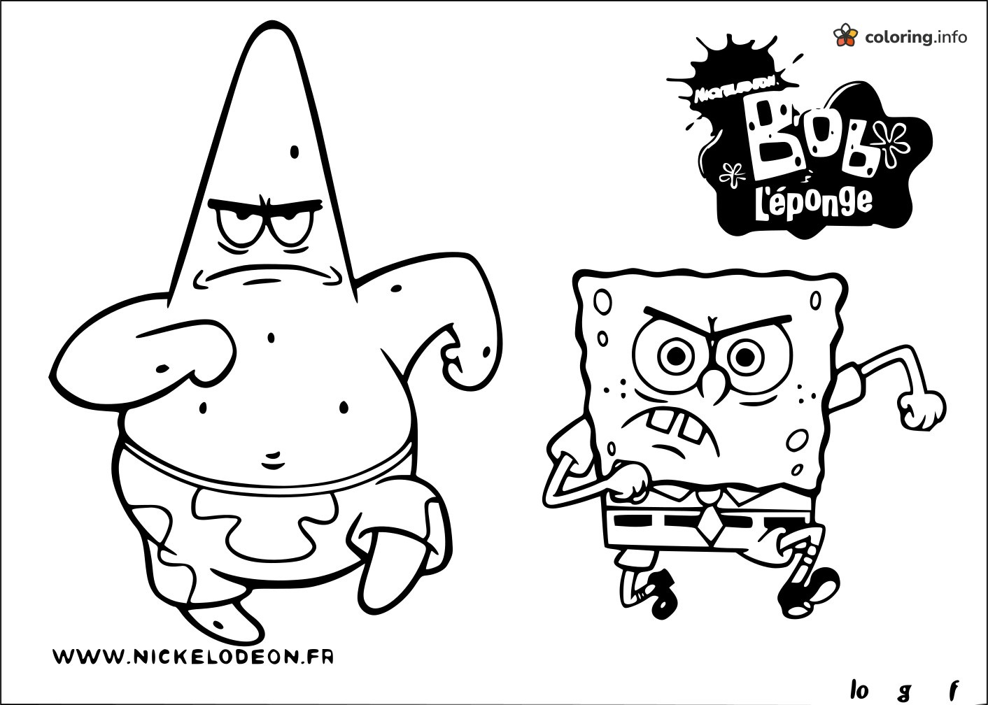 Two Grumpy Friends Marching in a SpongeBob SquarePants Page printable coloring page Two Grumpy Friends Marching in a SpongeBob SquarePants Page printable coloring page