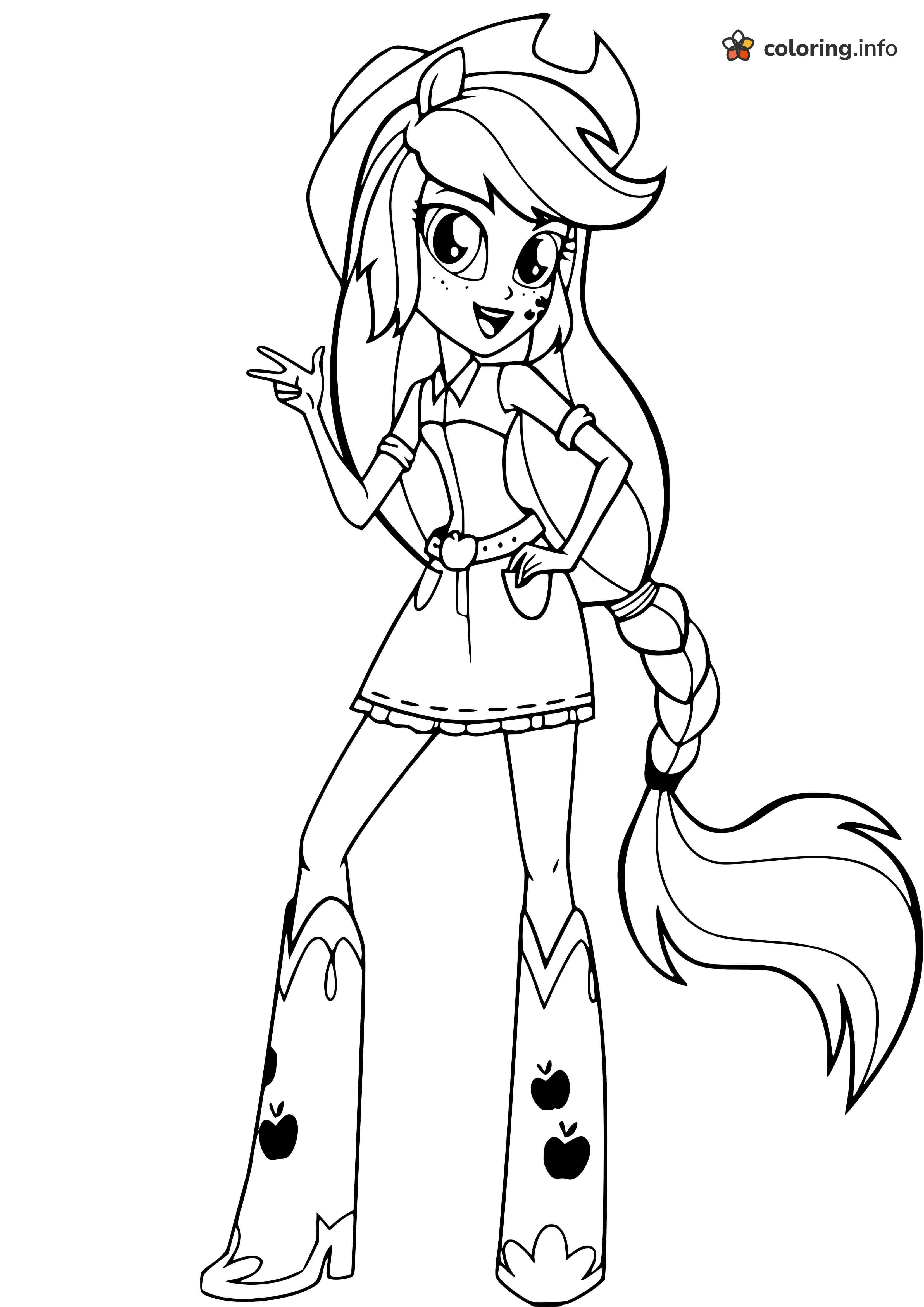 Cowboy Hat Applejack Peace Sign Equestria Girls Page coloring page Cowboy Hat Applejack Peace Sign Equestria Girls Page coloring page