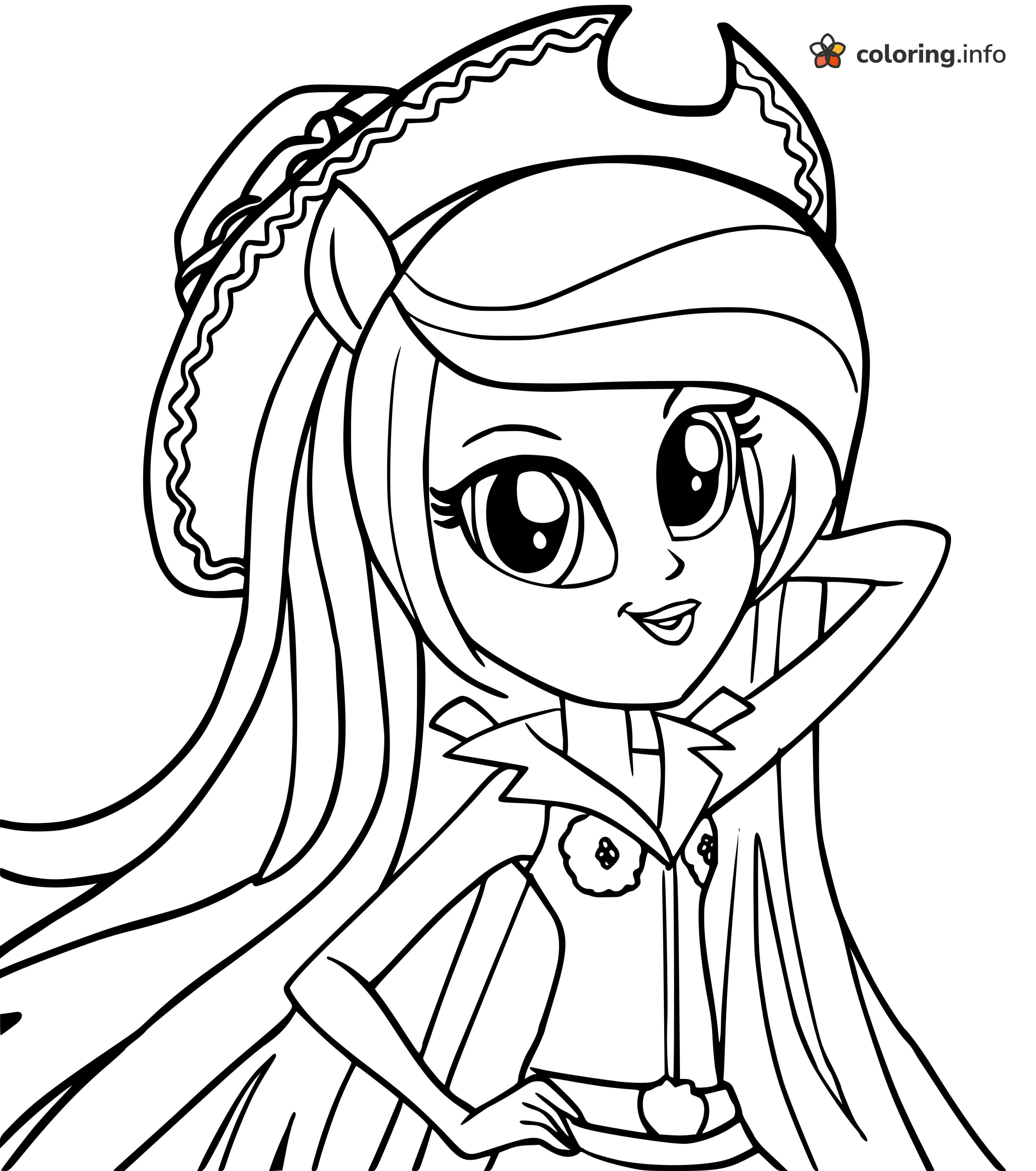 Applejack in a Wide Brim Hat, Equestria Girls Portrait coloring sheet Applejack in a Wide Brim Hat, Equestria Girls Portrait coloring sheet