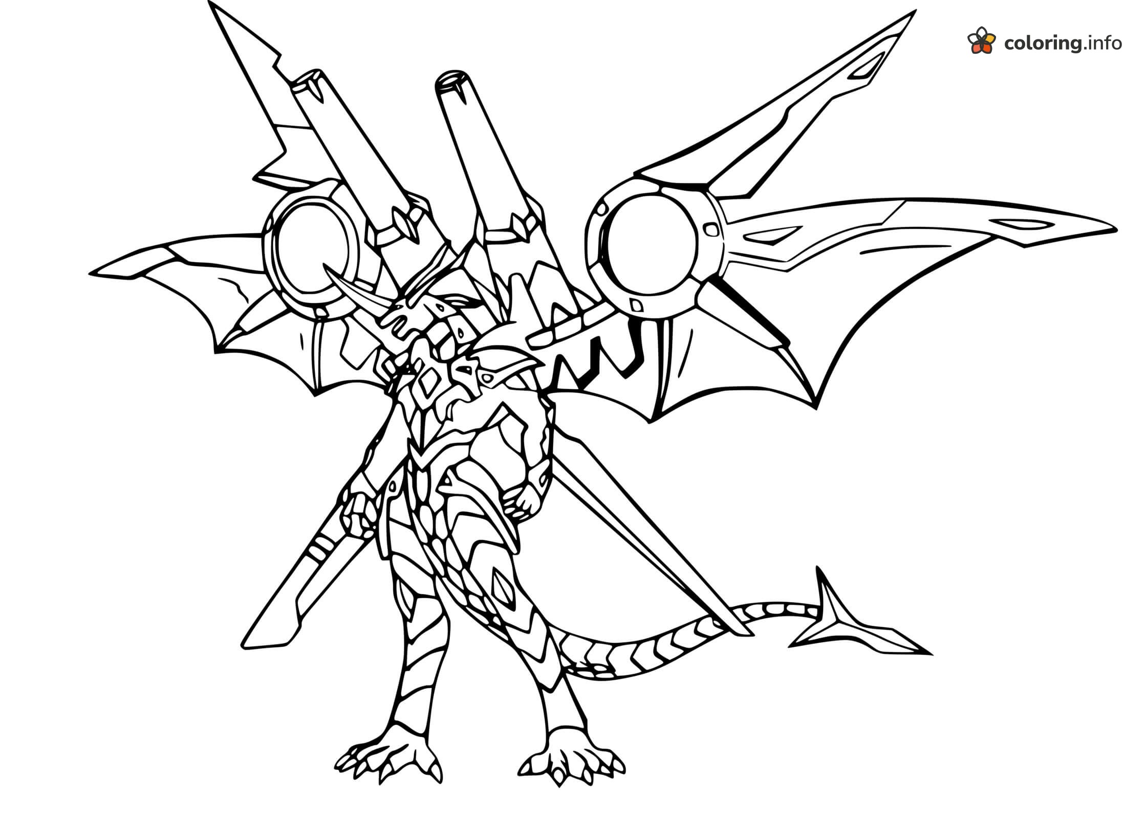 Cannon-Backed Bakugan Dragon Standing Tall coloring page Cannon-Backed Bakugan Dragon Standing Tall coloring page