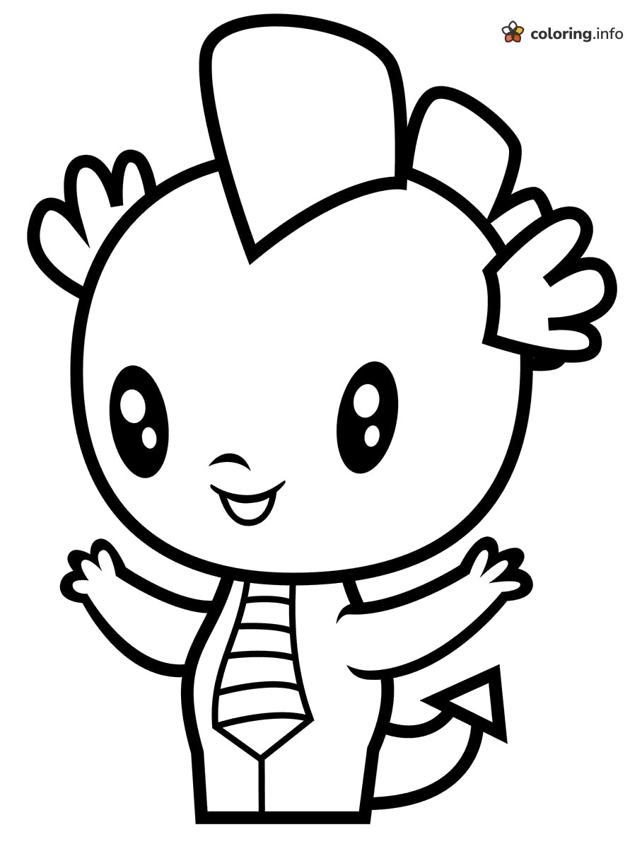Baby Spike Waving, Cutie Mark Crew (MLP) Dragon Page coloring page Baby Spike Waving, Cutie Mark Crew (MLP) Dragon Page coloring page