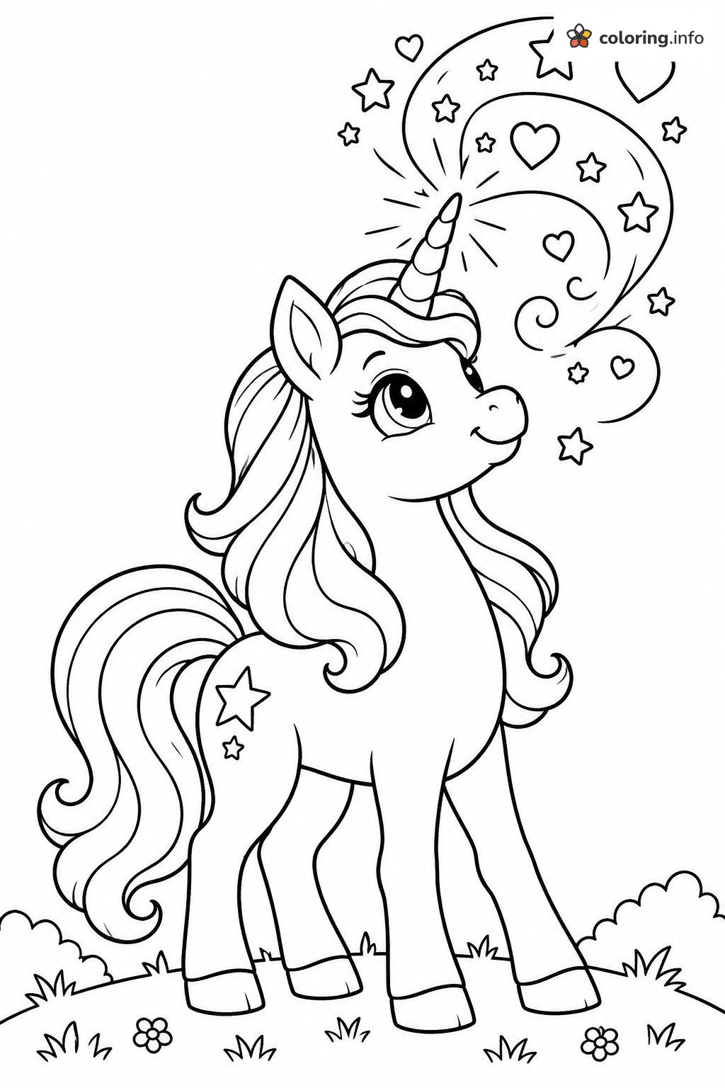 Baby Unicorn Starry Heart Magic, My Little Pony Coloring Sheet Baby Unicorn Starry Heart Magic, My Little Pony Coloring Sheet